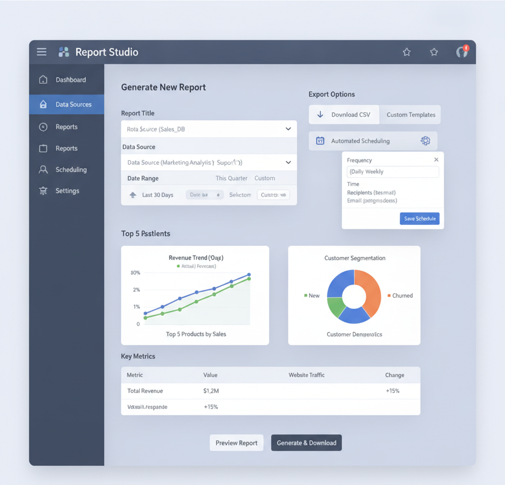 Report generation interface